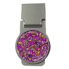 Purple Tribal Abstract Fish Money Clip (round) by KirstenStar