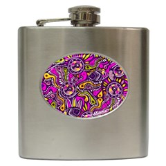 Purple Tribal Abstract Fish Hip Flask by KirstenStar