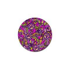 Purple Tribal Abstract Fish Golf Ball Marker by KirstenStar