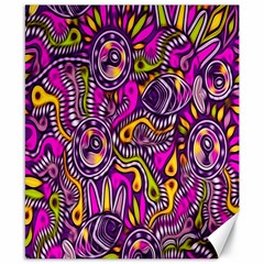 Purple Tribal Abstract Fish Canvas 8  X 10  (unframed) by KirstenStar