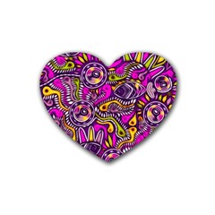 Purple Tribal Abstract Fish Drink Coasters (heart) by KirstenStar