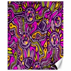 Purple Tribal Abstract Fish Canvas 11  X 14  (unframed) by KirstenStar