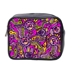 Purple Tribal Abstract Fish Mini Travel Toiletry Bag (two Sides) by KirstenStar