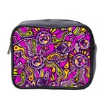 Purple Tribal Abstract Fish Mini Travel Toiletry Bag (Two Sides) Front