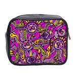 Purple Tribal Abstract Fish Mini Travel Toiletry Bag (Two Sides) Back