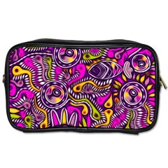 Purple Tribal Abstract Fish Travel Toiletry Bag (one Side) by KirstenStar