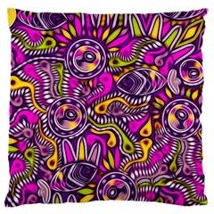 Purple Tribal Abstract Fish Large Cushion Case (two Sided)  by KirstenStar