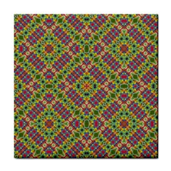 Multicolor Geometric Ethnic Seamless Pattern Ceramic Tile by dflcprints