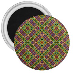 Multicolor Geometric Ethnic Seamless Pattern 3  Button Magnet by dflcprints