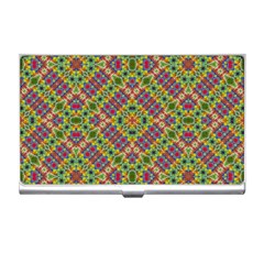 Multicolor Geometric Ethnic Seamless Pattern Business Card Holder by dflcprints