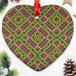 Multicolor Geometric Ethnic Seamless Pattern Heart Ornament (Two Sides) Back