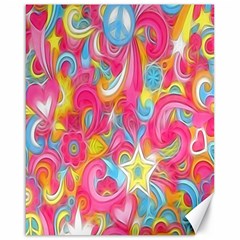 Hippy Peace Swirls Canvas 16  x 20  (Unframed)