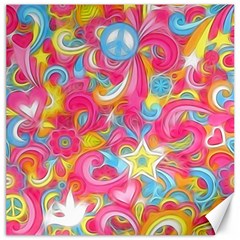 Hippy Peace Swirls Canvas 20  x 20  (Unframed)