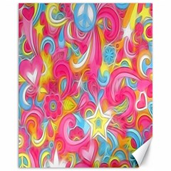 Hippy Peace Swirls Canvas 11  x 14  (Unframed)