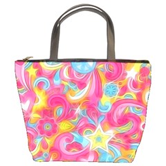 Hippy Peace Swirls Bucket Handbag