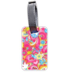 Hippy Peace Swirls Luggage Tag (two Sides) by KirstenStar