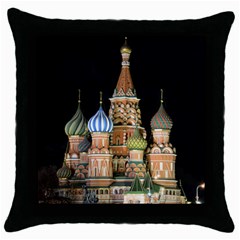 Saint Basil s Cathedral  Black Throw Pillow Case by anstey