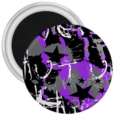 Purple Scene Kid 3  Button Magnet by ArtistRoseanneJones