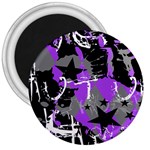 Purple Scene Kid 3  Button Magnet Front