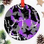 Purple Scene Kid Round Ornament Front