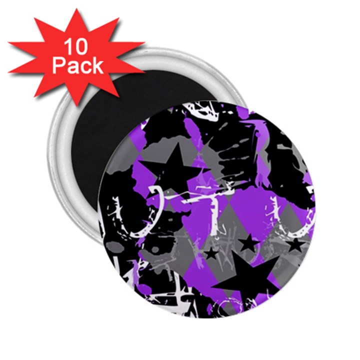 Purple Scene Kid 2.25  Button Magnet (10 pack)