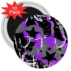 Purple Scene Kid 3  Button Magnet (10 Pack) by ArtistRoseanneJones