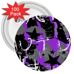 Purple Scene Kid 3  Button (100 Pack) by ArtistRoseanneJones