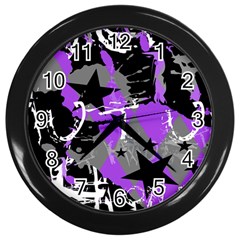 Purple Scene Kid Wall Clock (black) by ArtistRoseanneJones