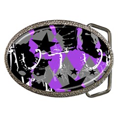 Purple Scene Kid Belt Buckle (oval) by ArtistRoseanneJones