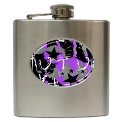 Purple Scene Kid Hip Flask by ArtistRoseanneJones