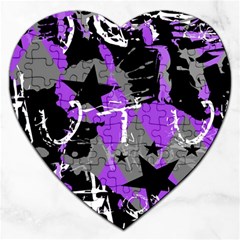 Purple Scene Kid Jigsaw Puzzle (heart) by ArtistRoseanneJones