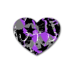 Purple Scene Kid Drink Coasters (heart) by ArtistRoseanneJones