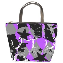 Purple Scene Kid Bucket Handbag by ArtistRoseanneJones