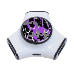 Purple Scene Kid 3 Port Usb Hub by ArtistRoseanneJones