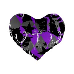 Purple Scene Kid Standard 16  Premium Heart Shape Cushion  by ArtistRoseanneJones