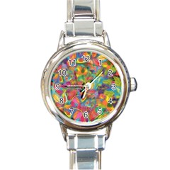 Colorful Autumn Round Italian Charm Watch