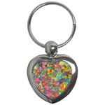 Colorful Autumn Key Chain (Heart) Front