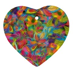 Colorful Autumn Heart Ornament (two Sides) by KirstenStar