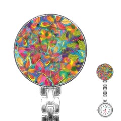 Colorful Autumn Stainless Steel Nurses Watch by KirstenStar