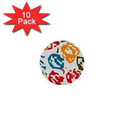 Colorful Paint Stokes 1  Mini Button (10 Pack)  by LalyLauraFLM