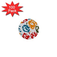 Colorful Paint Stokes 1  Mini Button (100 Pack)  by LalyLauraFLM