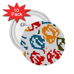 Colorful Paint Stokes 2 25  Button (10 Pack) by LalyLauraFLM