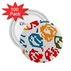 Colorful Paint Stokes 2 25  Button (100 Pack) by LalyLauraFLM