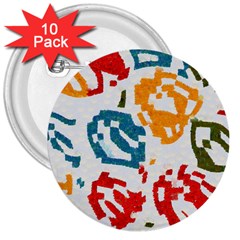 Colorful Paint Stokes 3  Button (10 Pack) by LalyLauraFLM