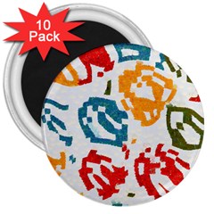 Colorful Paint Stokes 3  Magnet (10 Pack) by LalyLauraFLM