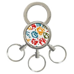 Colorful Paint Stokes 3-ring Key Chain by LalyLauraFLM