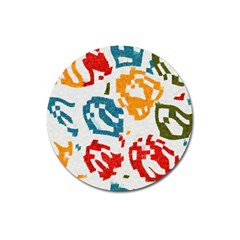 Colorful Paint Stokes Magnet 3  (round) by LalyLauraFLM