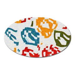 Colorful Paint Stokes Magnet (oval) by LalyLauraFLM