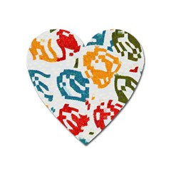 Colorful Paint Stokes Magnet (heart) by LalyLauraFLM