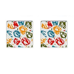 Colorful Paint Stokes Cufflinks (square) by LalyLauraFLM